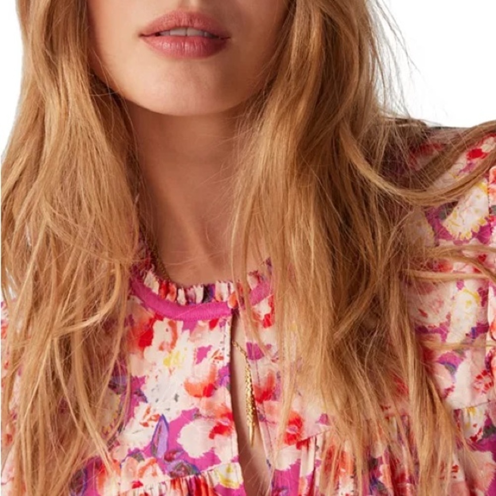 ba&sh Derick Floral Ruffle-Shoulder Top Size xs - Picture 4 of 10